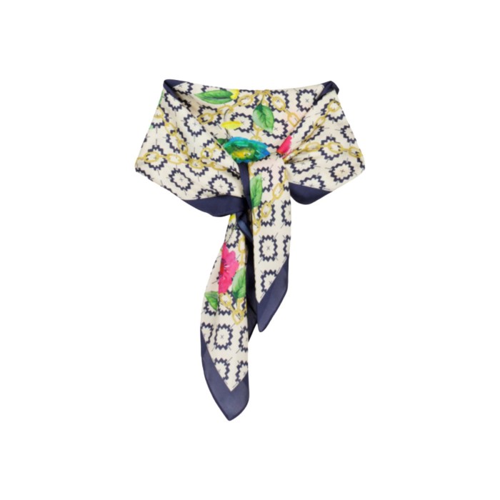 Monogram flower scarf
