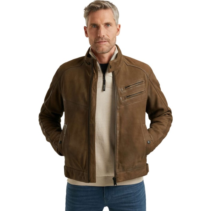 Short jacket Sheep Veg Leather Dark Earth