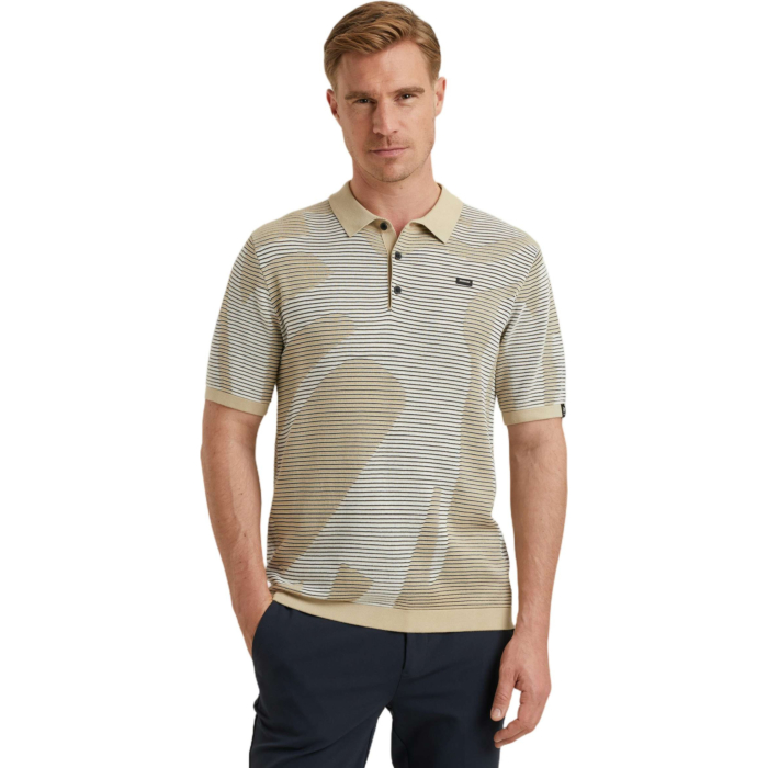 Short sleeve polo cotton modal Fields of Rye