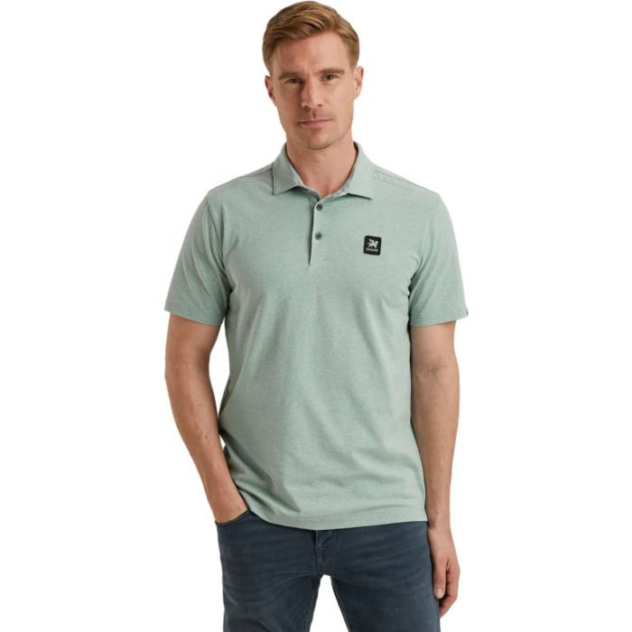 Short sleeve polo cotton elastan j Dark Forest