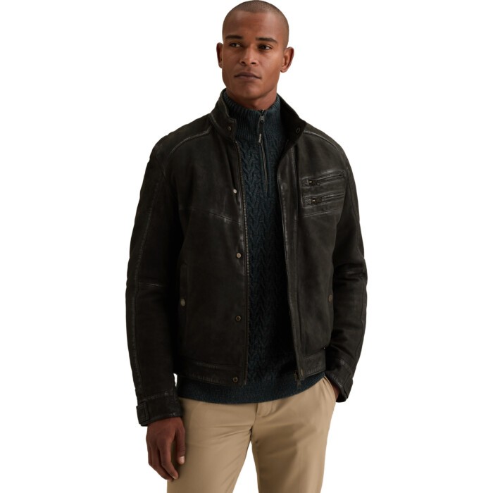 Short jacket Sheep Veg Leather Black