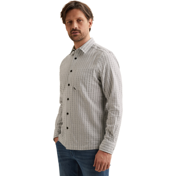 LONG SLEEVE SHIRT Stripe Structure Sky Captain