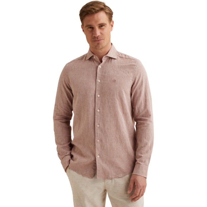 Long sleeve shirt Linen cotton ble Burlwood