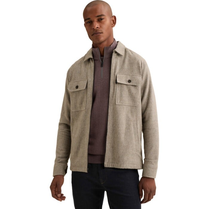 Long sleeve shirt Solid Brushed Mo Greige