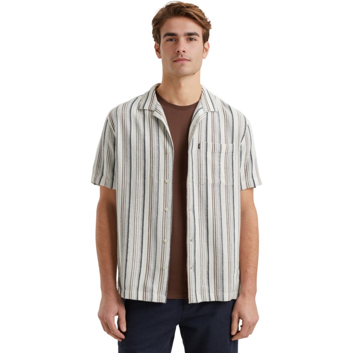 Short Sleeve Shirt Dobby stripe Cloud Dancer