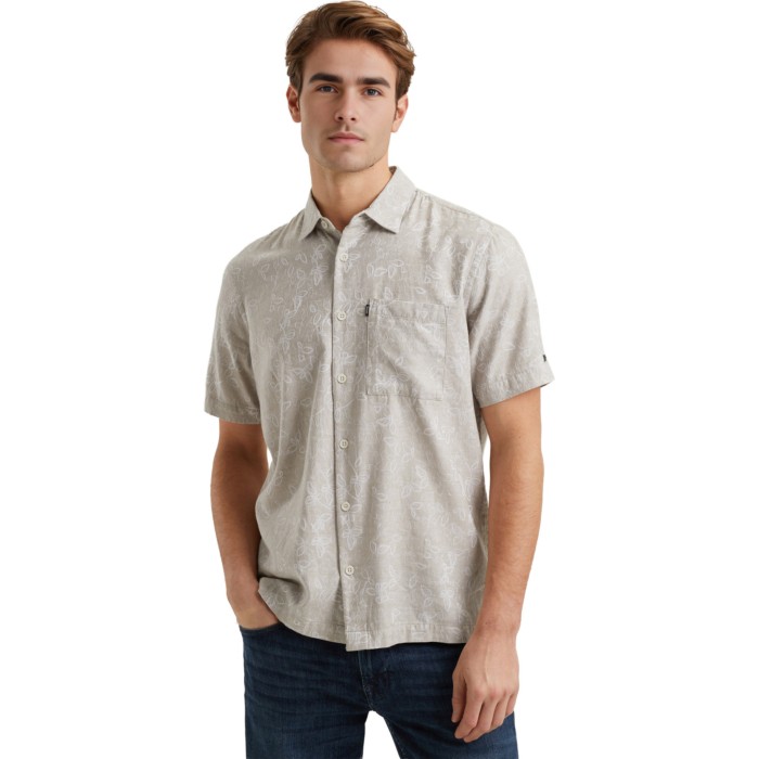 Short Sleeve Shirt Jacquard YD Silver Lining