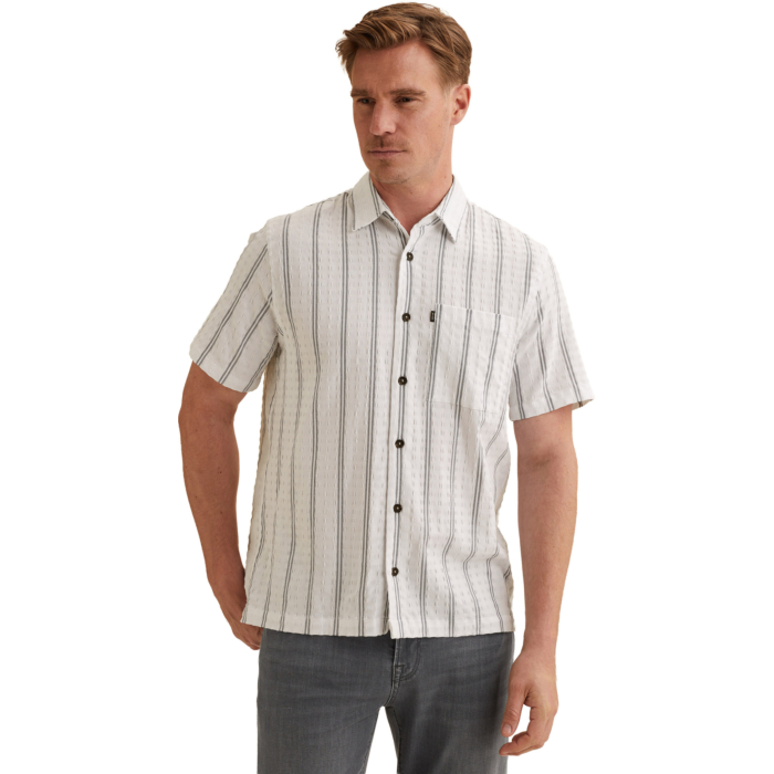 Short Sleeve Shirt YD Dobby stripe Bright White
