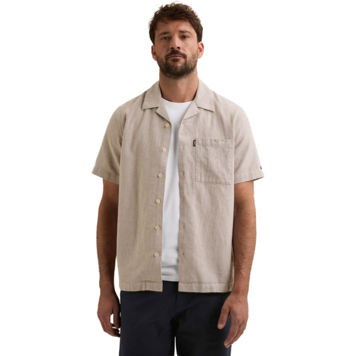Short Sleeve Shirt Linen Cotton bl Pure Cashmere