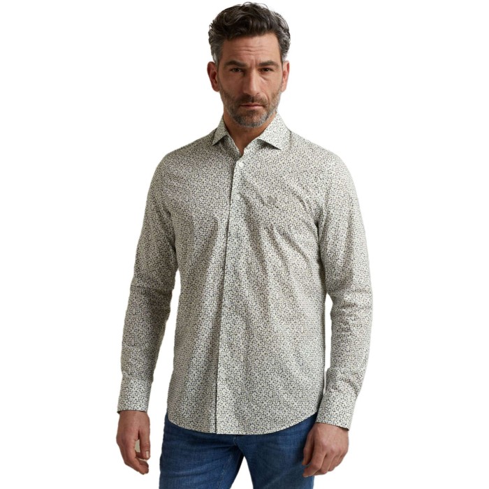 Long sleeve shirt print on fine po blanc de blanc
