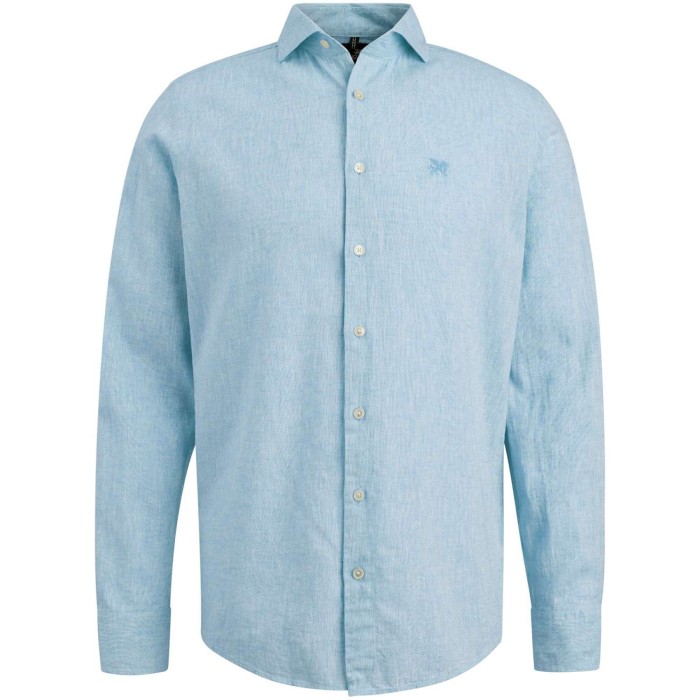 Long sleeve shirt linen cotton ble dusk blue