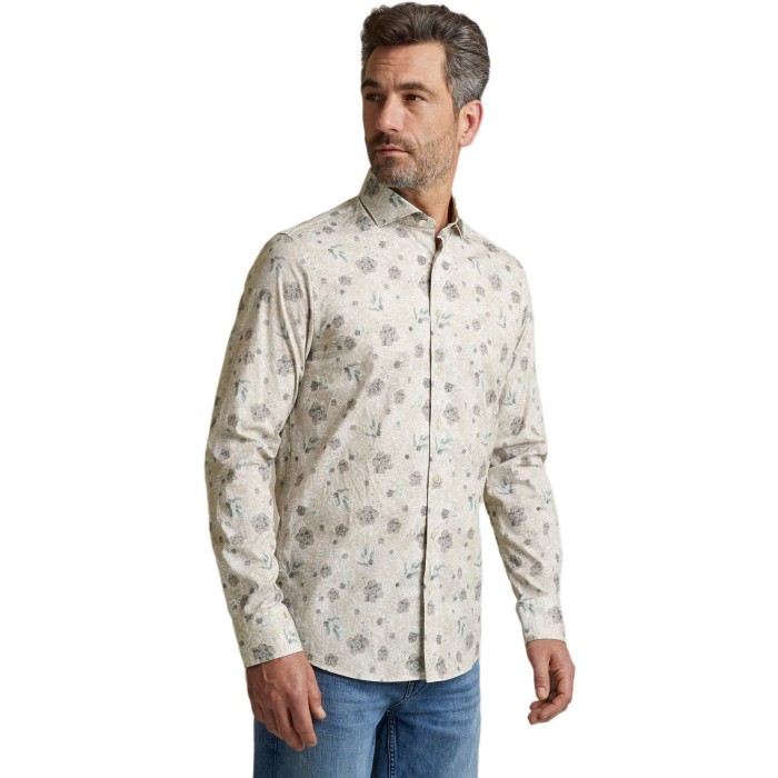 Long sleeve shirt print on poplin pure cashmere