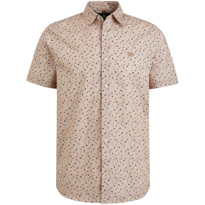 Short sleeve shirt print on poplin pure cashmere