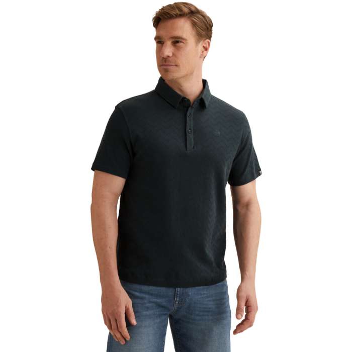 Short sleeve r-neck jacquard jerse Midnight Navy