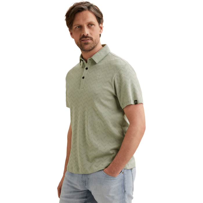 Short sleeve r-neck jacquard jerse Aqua Gray