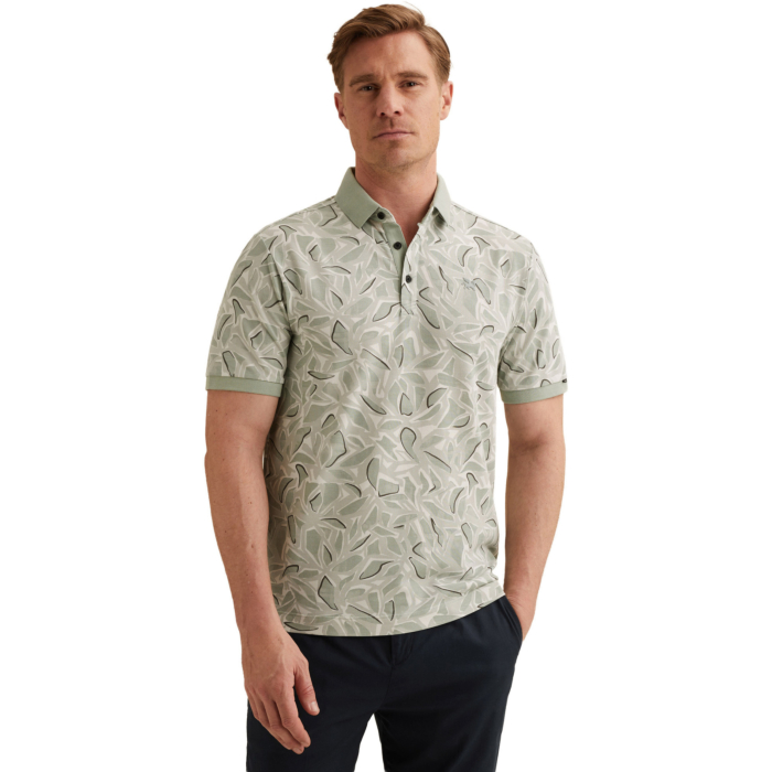 Short sleeve polo stretch pique bl Aqua Gray