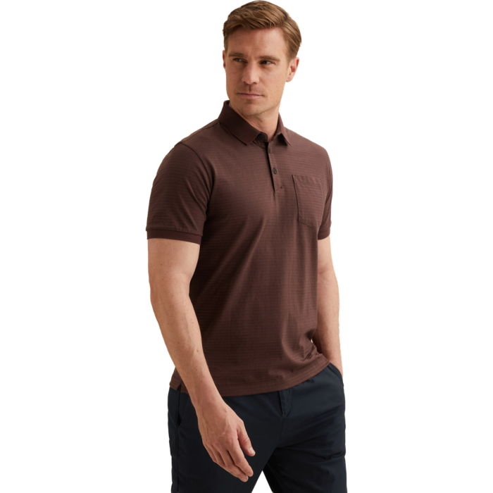 Short sleeve polo mercerised melan Catawba Grape