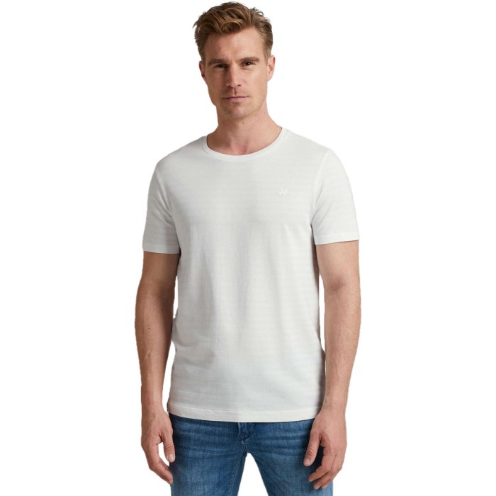 Short sleeve r-neck jersey structu blanc de blanc