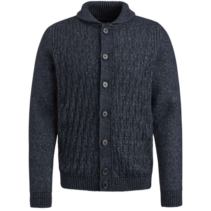 Button jacket wool blend mood indigo