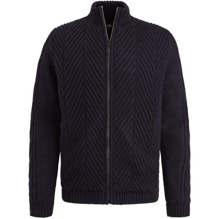 Zip jacket ruler wool blend Sky Captain