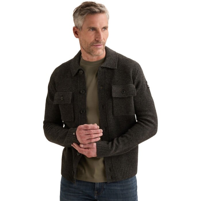 Zip jacket premium wool Antracite Melee