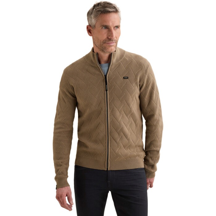 Zip jacket cotton deluxe Greige