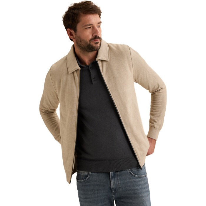 Zip jacket cotton modal quilted Plaza Taupe