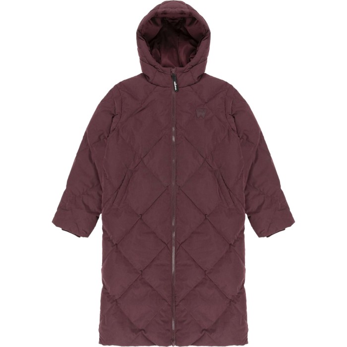 Long quilted jacket dahlia dark red