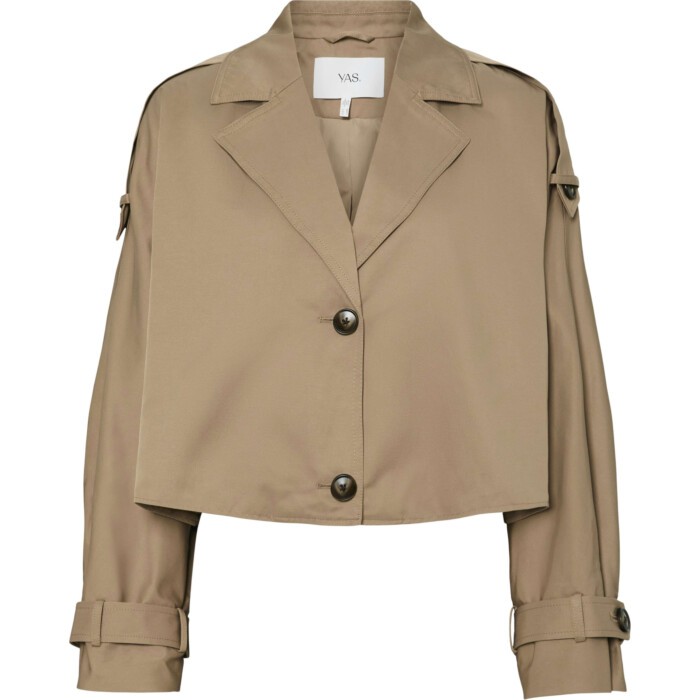 YASEMIRA LS SHORT TRENCHCOAT - EX Silver Mink
