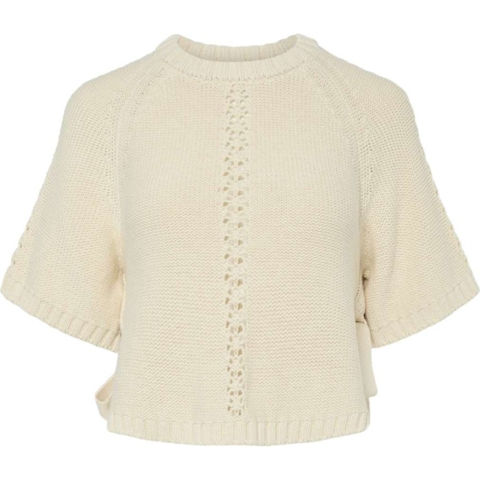 YASLAMINA SS KNIT TOP S. Gardenia