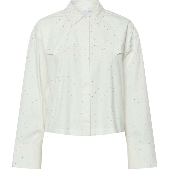 YASCIRU LS SHORT STUDDED SHIRT S. Star White