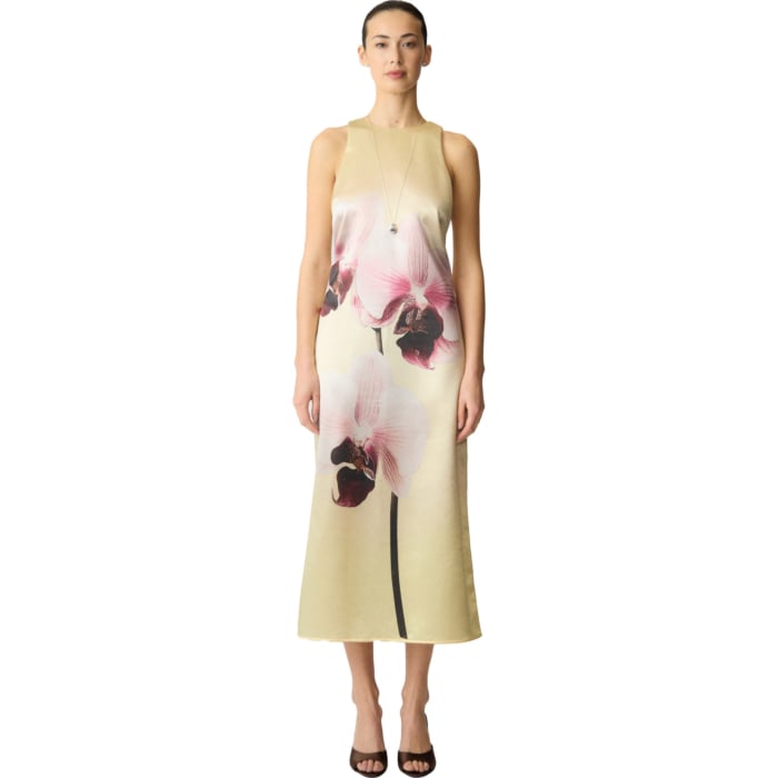 YASORCHIDA SATIN LONG DRESS S. - SHOW Anise Flower