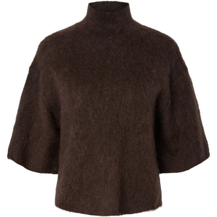 YASTILDE 2/4 MOHAIR BLEND KNIT PULLOVER Mole/Melan