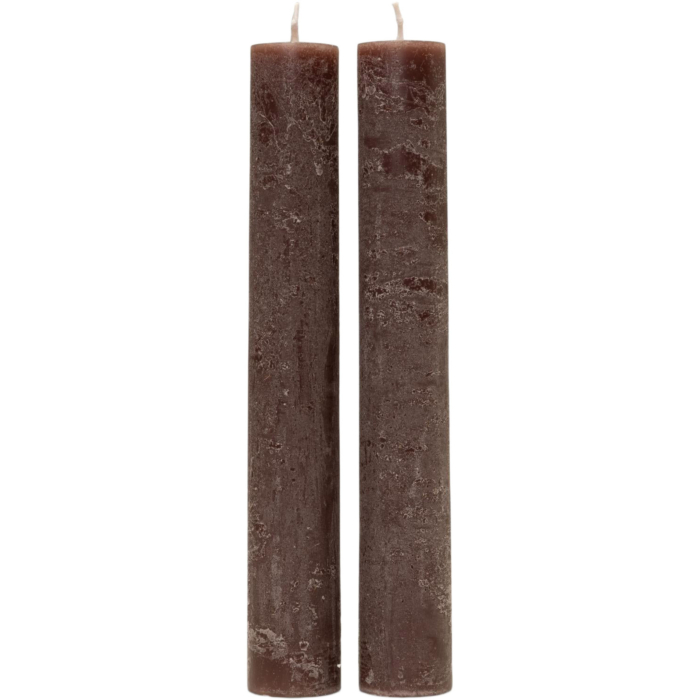 Set rustieke dinerkaarsen BROWN