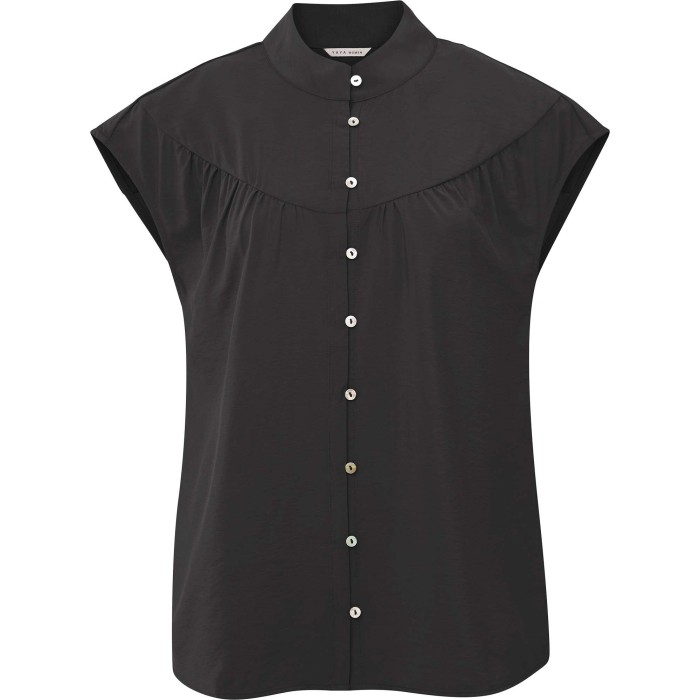 Sleeveless blouse with buttons bristol black