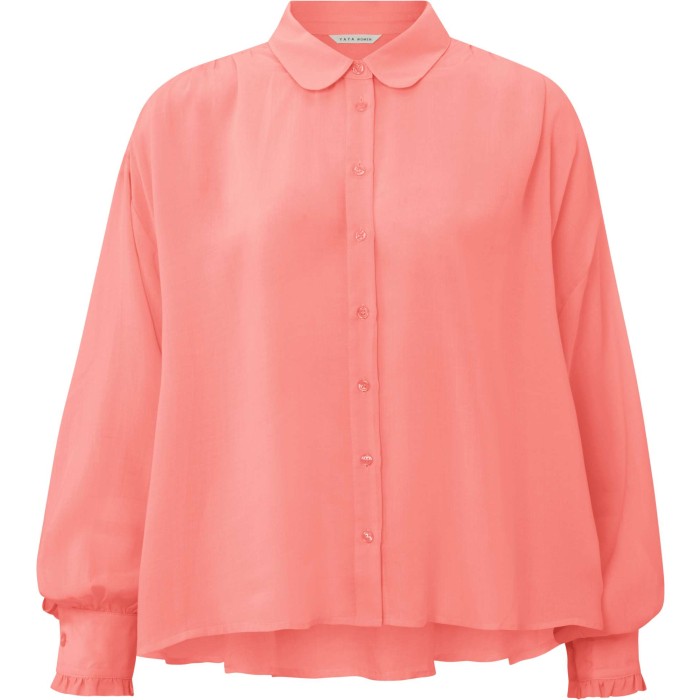 Blouse with pleated details shell pink