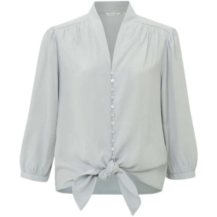 Button up blouse pearl blue