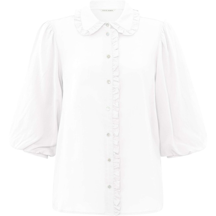 Blouse with ruffles OFF WHITE