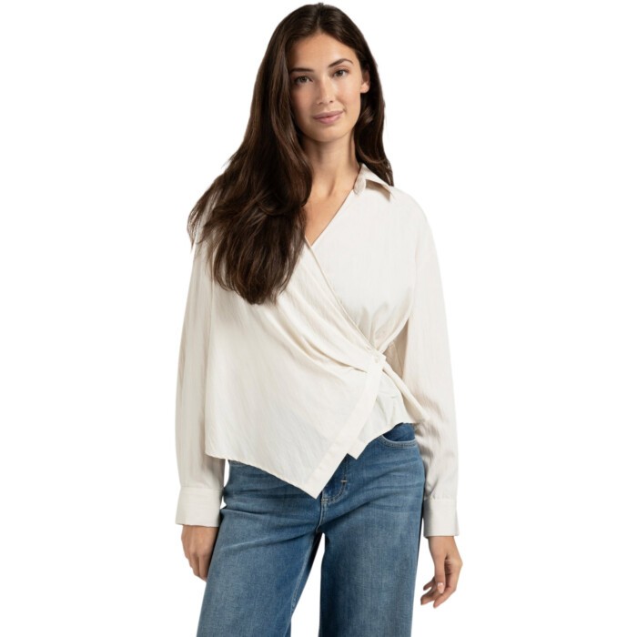 Getailleerde overslagblouse BEIGE