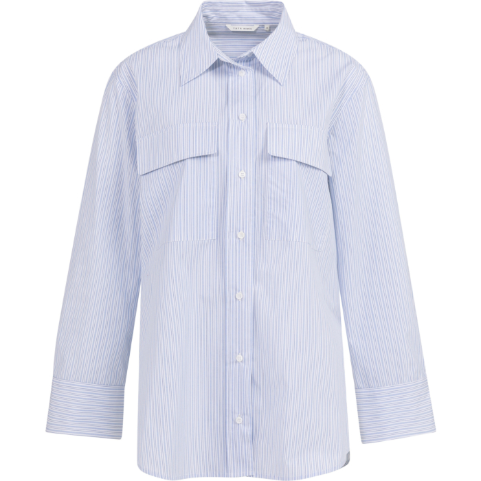 Gestreepte boyfriend blouse ICE BLUE DESSIN
