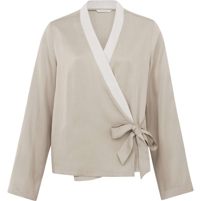 Wrap blouse simply taupe beige