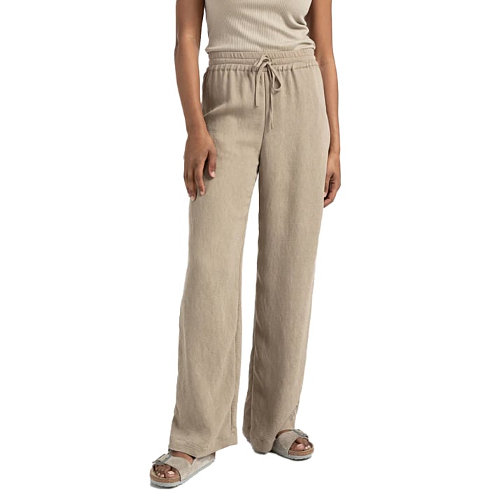 Geweven broek met wijde pijpen SENECA ROCK BEIGE