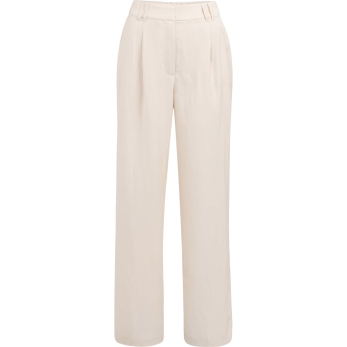 Geweven broek met wijde pijpen CLOUD CREME WHITE
