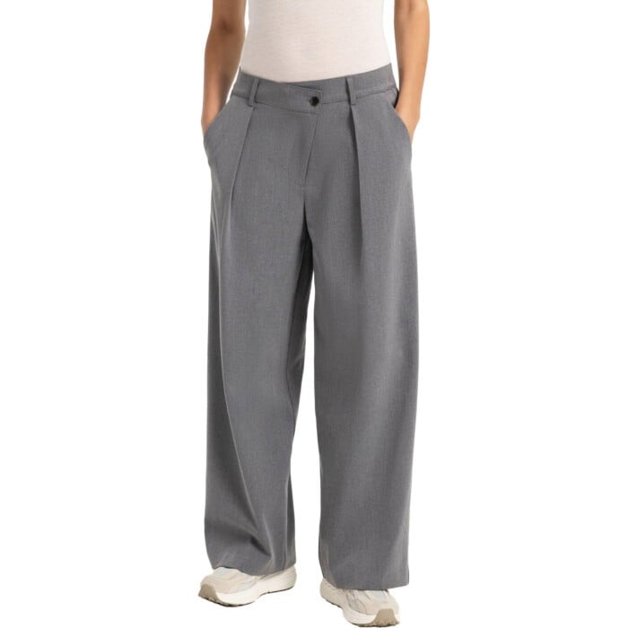Pantalon met overslagsluiting ANTHRACITE MELANGE