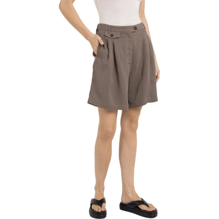 Geweven bermudashorts WASHED BROWN