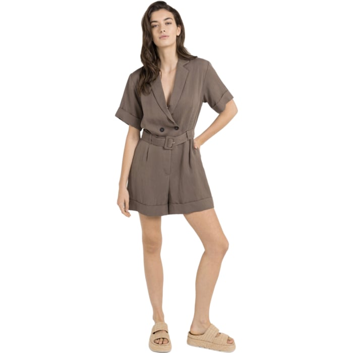 Playsuit met knoopsluiting WASHED BROWN