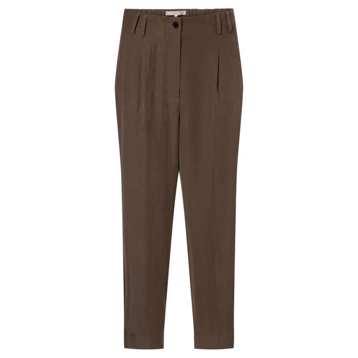 Chino trousers with high waist bungee cord brown