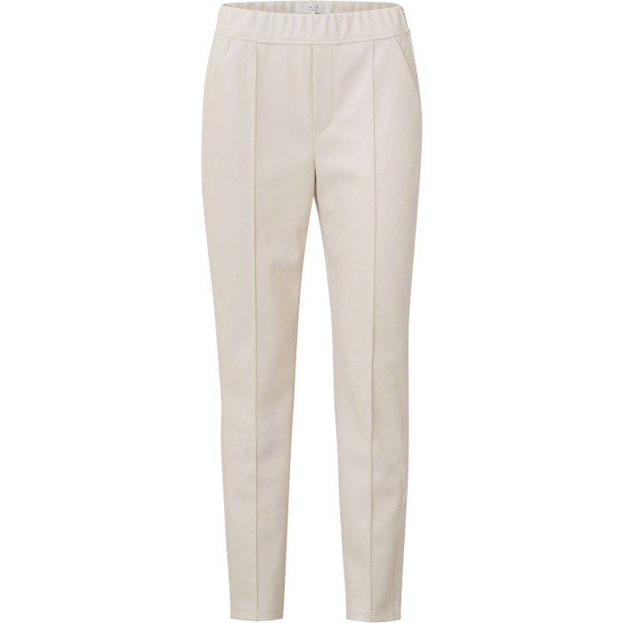 Faux leather trousers egret off white
