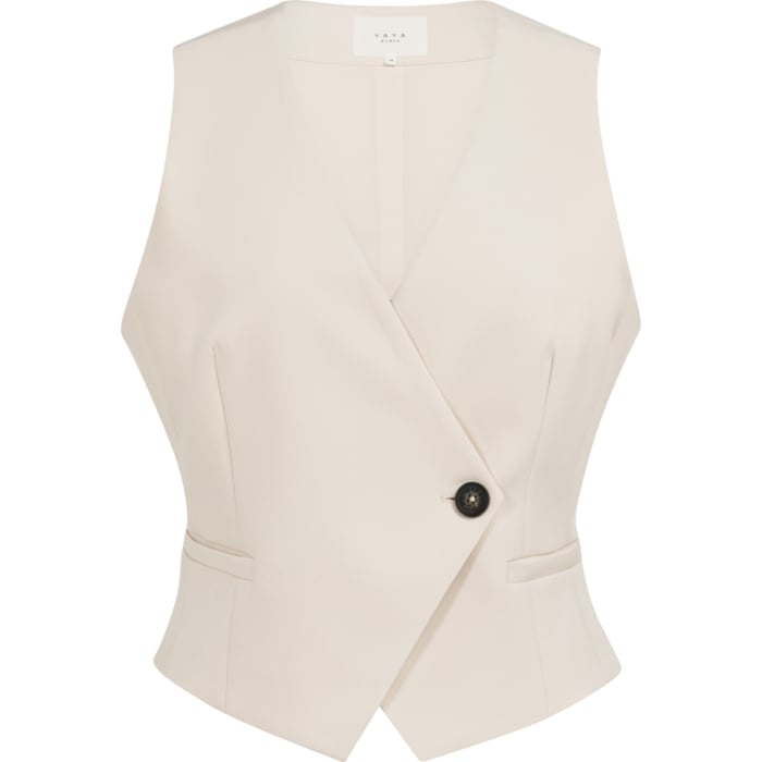 Asymmetrisch gilet CLOUD CREME WHITE