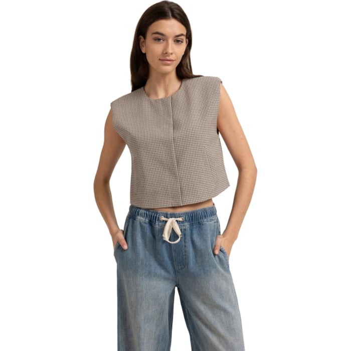 Geruit gilet BEIGE DESSIN