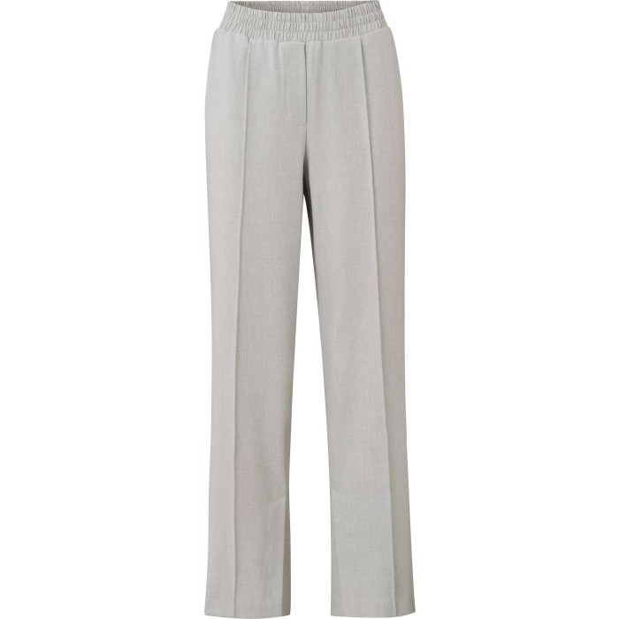 Soft wide leg trousers light grey melange